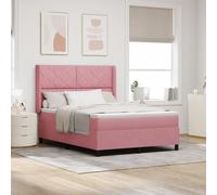 Lit Box Spring Vidaxl Avec Matelas & Led Rose 160x200 Cm Velours