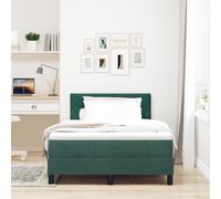 vidaXL Lit Box Spring avec Matelas & LED Vert Foncé 120x200 cm Velours