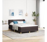 Lit Box Spring Vidaxl Avec Matelas Marron Foncé 160x200 Cm Tissu