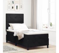 Lit box spring vidaXL avec matelas Noir 100x200 cm Velours