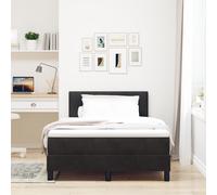 Lit box spring vidaXL avec matelas Noir 120x200 cm Velours