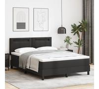 Lit Box Spring Vidaxl Avec Matelas Noir 140x190 Cm En Simili Cuir, Tête De Lit Design Simple Noir 140 Cm En Simili Cuir Noir