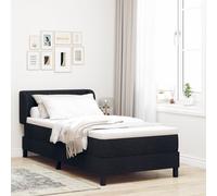 Lit Box Spring vidaXL avec Matelas Noir 90x200 cm en Tissu