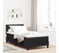 lit box spring vidaXL avec matelas noir simple en velours