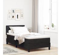 Lit Box Spring vidaXL avec matelas Noir Simple Velours