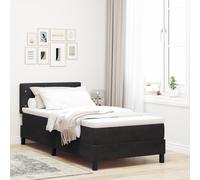 Lit Box Spring avec matelas Noir Simple Velours 3339076