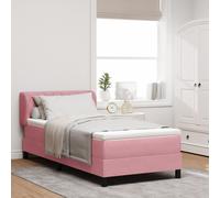 Lit Box Spring Vidaxl Avec Matelas Rose 100x200 Cm En Velours
