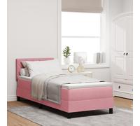 Lit Box Spring Vidaxl Avec Matelas Rose 80x200 Cm Velours