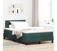 Lit Box Spring Vidaxl Avec Matelas Vert Foncé 120x200 Cm En Velours Vert