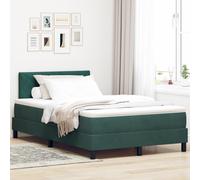Lit Box Spring Vidaxl Avec Matelas Vert Foncé 120x200 Cm Velours Vert