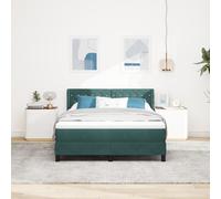 Lit Box Spring Vidaxl Avec Matelas Vert Foncé 140x200 Cm En Velours