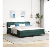 Lit Box Spring Vidaxl Avec Matelas Vert Foncé 180x200 Cm En Velours