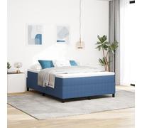 Lit Box Spring Vidaxl Bleu 160x200 Cm En Tissu Velours Côtelé Bleu