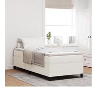 Lit box spring vidaXL Crème 100x200 cm Tissu côtelé 3337394