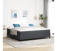 vidaXL Lit Box Spring Gris Foncé 200x200 cm Tissu en Corde
