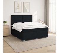 Lit boxspring avec matelas avec bandes LED Tissu à lattes gain place vidaXL vida