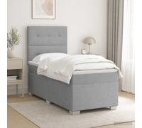 Lit boxspring avec matelas avec tête de lit Tissu à lattes Matelas vidaXL vidaXL