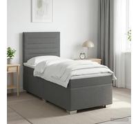 Lit boxspring avec matelas avec tête de lit Tissu à lattes Matelas vidaXL vidaXL