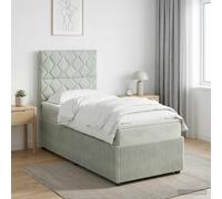 Lit boxspring avec matelas avec tête de lit Velours à lattes Cadres en vidaXL vi