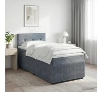 Lit boxspring avec matelas avec tête de lit Velours à lattes Moderne vidaXL vida