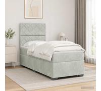 Lit boxspring avec matelas avec tête de lit Velours à lattes un chambre vidaXL v