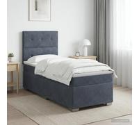 Lit boxspring avec matelas avec tête de lit Velours à lattes un chambre vidaXL v