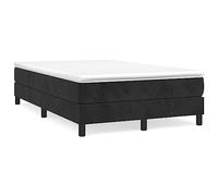 Lit boxspring de luxe, avec matelas à ressort de poche, rembourrage en velours doux, 120 x 190 cm, support moyen, finition noire, pour un sommeil réparateur, ensemble complet