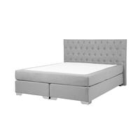 Lit Boxspring En Tissu Gris Clair 160x200 Cm Duchess Gris