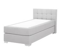 Lit Boxspring En Tissu Gris Clair 90 X 200 Cm Admiral Gris