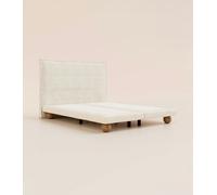 Lit boxspring Grand Ours 180x200 cm - Tissu Beige Sahara - Ressorts ensachés et bois massif - Lit Luxe - Tediber
