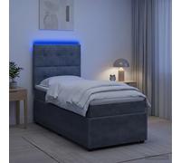 Lit boxspring LED avec matelas avec bandes LED Velours à lattes chambre vidaXL v