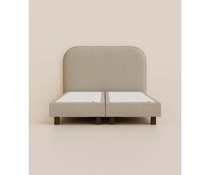 Lit Boxspring Signature 160x200 cm - Gris - Pin massif et ressorts durables - Design Italien - Confort hôtelier - Garantie 5 ans - Tediber