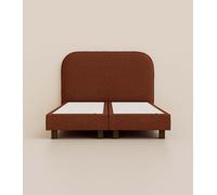 Lit Boxspring Signature 180x200 cm - Rouge - Pin massif et ressorts durables - Design Italien - Confort hôtelier - Garantie 5 ans - Tediber