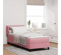 Lit boxspring vidaXL avec matelas rose 80x200 cm en velours
