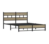 Lit Brun - LEMON - Cadre de lit - sommier à lattes, en métal, sans matelas, chêne sonoma 160x200 cm FR180