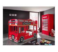 Lit bus enfant avec LED 90x200 cm - Rouge - FUN