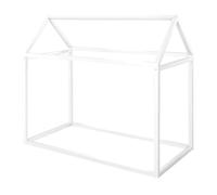 Roba Lit Cabane 70 x 140 cm pour Enfant en Bois Massif Certifié FSC - Montessori au Sol - Maisonnette - Cadre de Lit Maison pour Fille et Garçon - Dès 12 Mois - Laqué Blanc