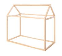 Lit Cabane 70 x 140 cm pour Enfants ROBA - Bambou Certifié FSC - Lit Montessori au Sol pour Garçon et Fille - Finition Naturelle marron TU