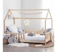 Lit cabane 90x190 cm en bois sans matelas Atmosphera Beige G