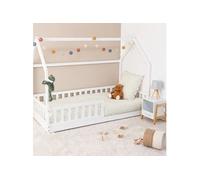 Lit cabane 90x190 cm en bois sans matelas blanc Bosco Atmosphera Blanc G