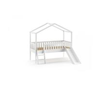Vipack Lit cabane Dallas Échelle et toboggan Blanc 90x200 cm