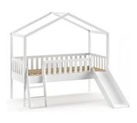 Vipack Lit cabane Dallas Échelle et toboggan Blanc 90x200 cm