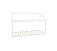 Lit d'enfant - ML-DESIGN - 90x200 cm - Bois de pin massif - Design maison cabane - Blanc