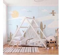 Lit cabane APACHE 90x190 + 1 sommier / Blanc