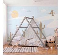 Lit cabane APACHE 90x190 + 1 sommier / Gris