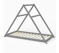 Lit cabane APACHE 90x190 + 1 sommier / Gris