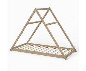 Lit cabane APACHE 90x190 + 1 sommier / Naturel