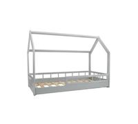 Lit cabane avec barrières160x80 gris