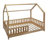 Sans Marque Lit cabane 90x190 en bois sans matelas Atmosphera - Beige