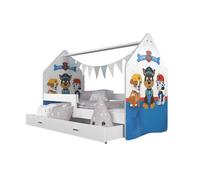 Lit Cabane DAILY 80x160 Blanc - Pat patrouille Livré avec le sommiers et tiroir.